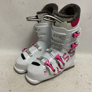 Used Rossignol FUN GIRL Girls DH Ski Boot White And Pink 235 MP - J05.5 - W06.5 11855-S000198099