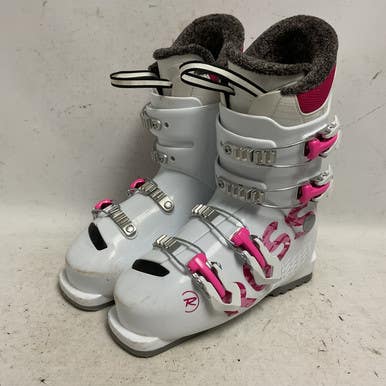 Used Rossignol FUN GIRL Girls DH Ski Boot White And Pink 235 MP - J05.5 - W06.5 11855-S000198099