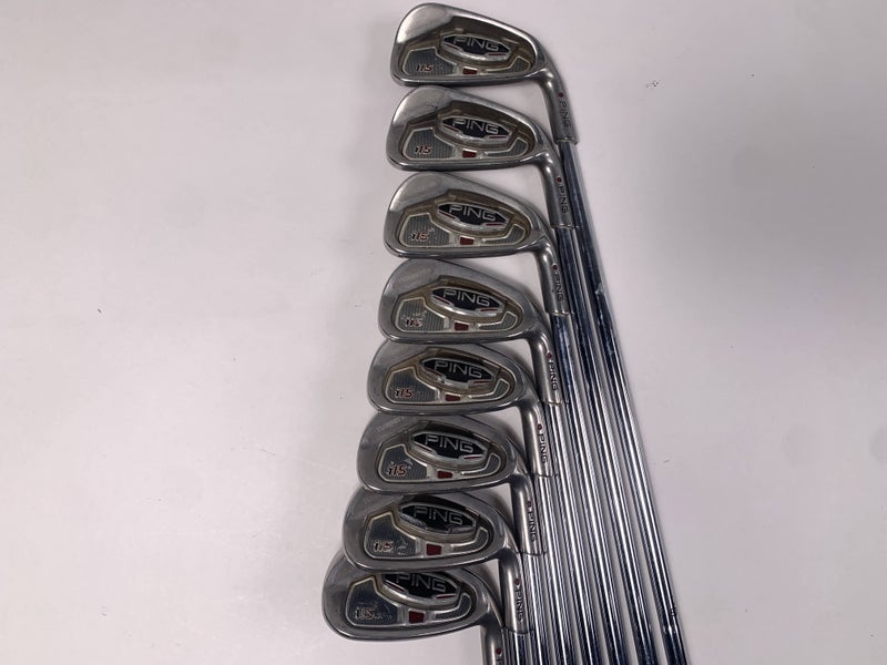 Ping i15 Iron Set 4-PW+AW Maroon Dot 5* Up AWT Stiff Steel Mens RH +1/2"