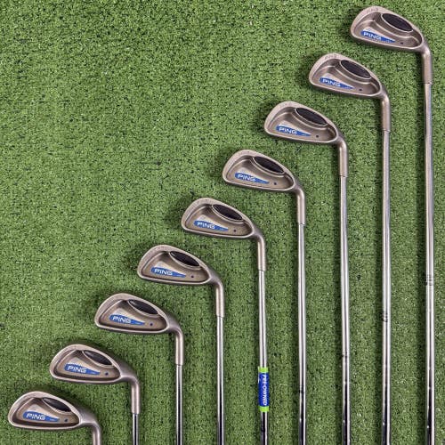 Ping G2 3-PW UW Iron Set Blue Dot Steel True Temper Stiff Flex Steel -1/2 Short