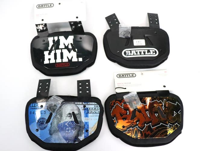 Lot Of 4 Battle Adult Football Back Plate Different Design NEW READ