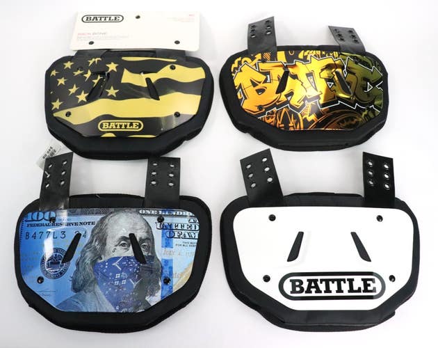 Lot Of 4 Battle Adult Football Back Plate Different Design NEW READ