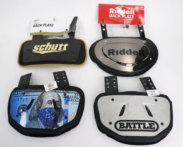 Lot Of 4 Adult Football Back Plate Battle / Riddell / Schutt / NEW READ
