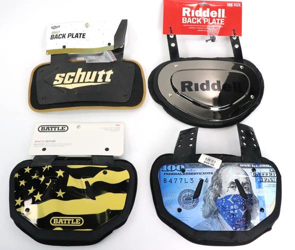 Lot Of 4 Adult Football Back Plate Battle / Riddell / Schutt / NEW READ