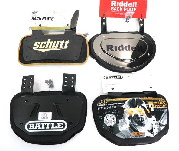 Lot Of 4 Adult Football Back Plate Battle / Riddell / Schutt / NEW READ