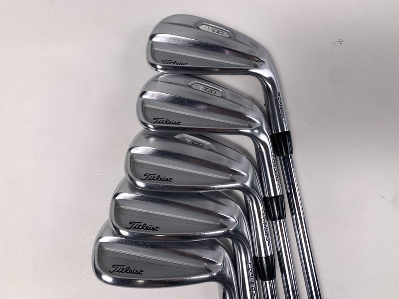 Titleist T100 2021 Iron Set 6-PW True Temper AMT S300 Red Stiff Steel Mens RH