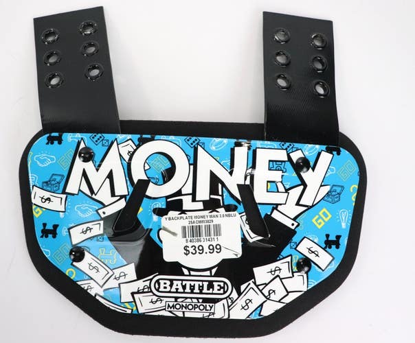 Battle Sports Money Man Protective YOUTH Football Back Plate - NEW Read