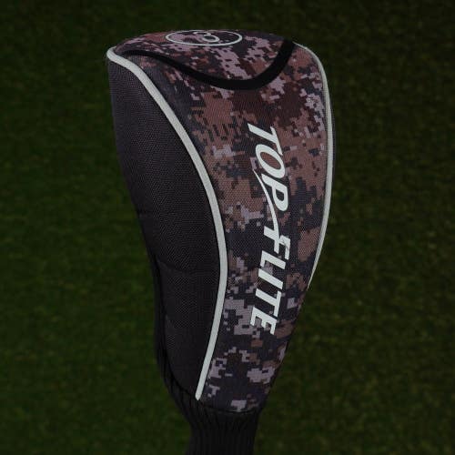 Top Flite 3 Fairway Wood Headcover 3W Sock Brown Digi Camo / Black ~ LOOK!!