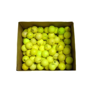 100 Miscellaneous Good Condition Yellow Golf Balls-Titleist/Callaway/TaylorMade
