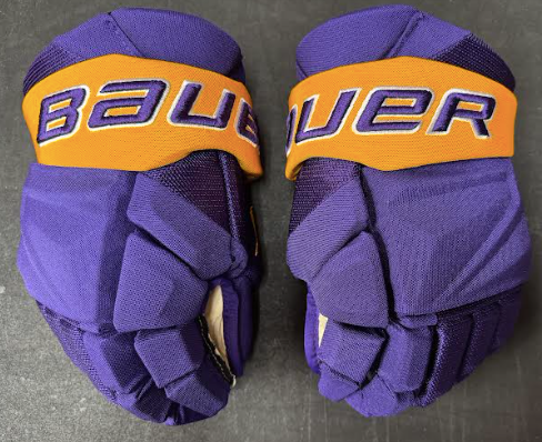 Brand New Pro Stock Bauer Vapor Hyperlite Gloves 13" Purple/Gold Colour