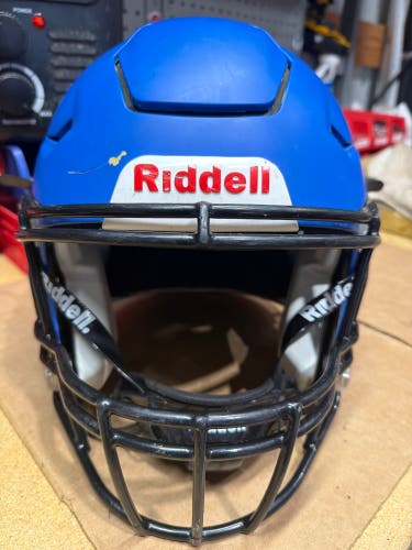 USED RIDDELL FLEX ADULT HELMET - LARGE - FLAT ROYAL BLUE