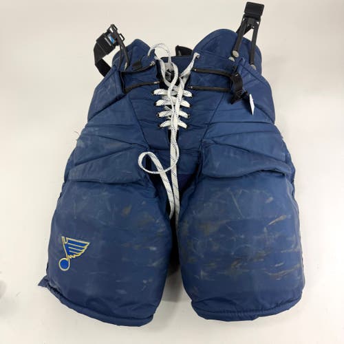 Used STL Blues Navy CCM HPG14A Goalie Pants - Fit 2 - #J631