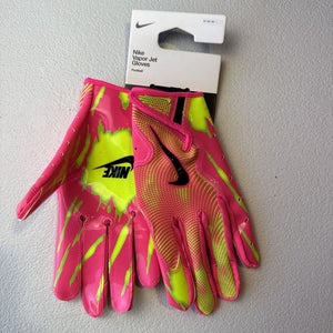 Nike Vapor Jet 8.0 Adult Size Medium Football Gloves Pink/Neon New 2025 (INV#15)
