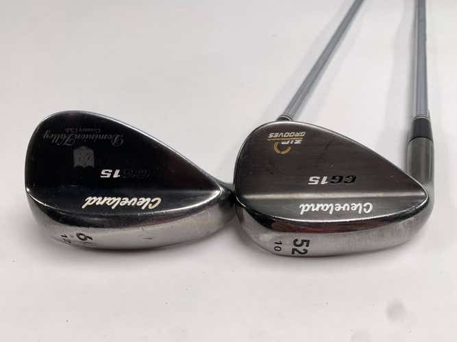 Cleveland CG15 Black Pearl Wedge Set 52* 10 60* 12 Traction Wedge Steel Mens LH
