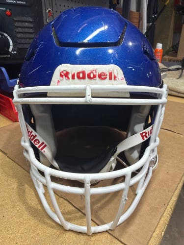 USED RIDDELL FLEX ADULT HELMET - LARGE - METALLIC ROYAL BLUE
