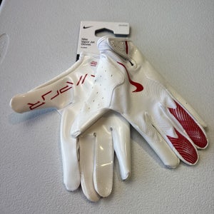 Nike Vapor Jet 8.0 Football Gloves Men's XXL White/Red Color  (INV#22) READ