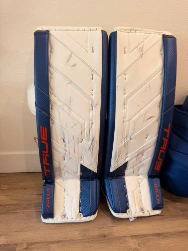 34” +1/2 2025 True HZRDUS PX4 Pro Goalie Leg Pads Pro Stock (Used)