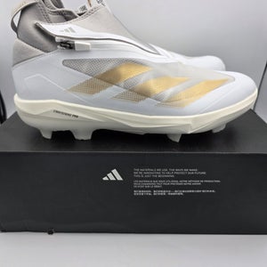Adidas Adizero Impact + TPU Mens Size 12.5 Baseball Cleats IF8493 White Gold NEW