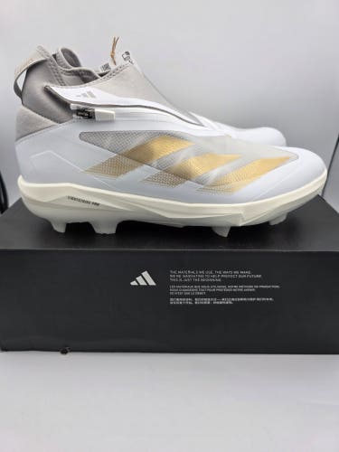Adidas Adizero Impact + TPU Mens Size 12.5 Baseball Cleats IF8493 White Gold NEW