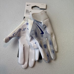 Nike Vapor Jet 8.0 Football Gloves Youth Medium White/Blue Color  (INV#27) READ