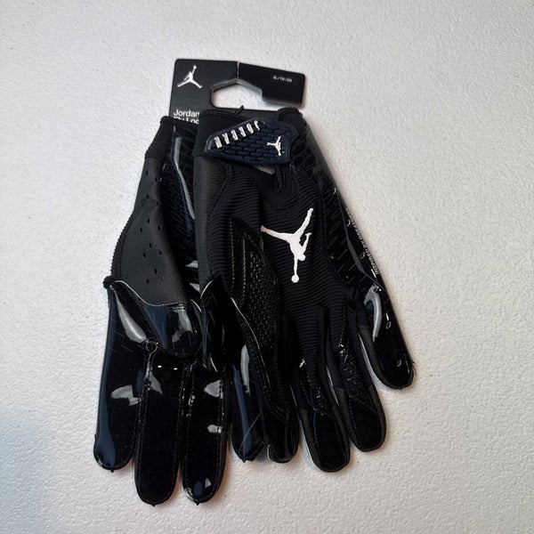 Jordan Fly Lock Football Gloves Mens Size XL All Black (INV#30)