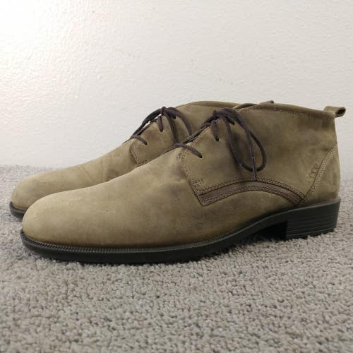ECCO Chukka Boots mens Size 43 EU Shoes Leather Suede Beige Brown Lace Up