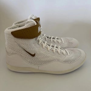 Nike Inflict Men’s Size 13.5 White/Metallic Gold Wrestling Shoes 325256-100 NEW