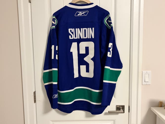 Authentic Reebok Vancouver Canucks Mats Sundin Blue Orca Jersey Size Medium