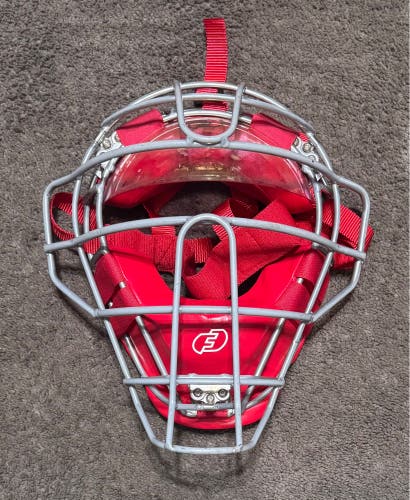 FORCE3 Traditional Catcher Mask S3 Shock Suspension System Red/Silver Pink Visor