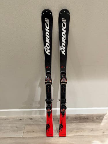 156cm Nordica Dobermann SL WC Dept. FIS Skis Marker Bindings Max Din 16