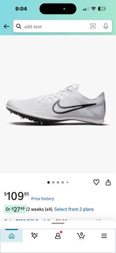 White Men's Size M 10.5 (W 11.5) Adult Nike Shoes (New)