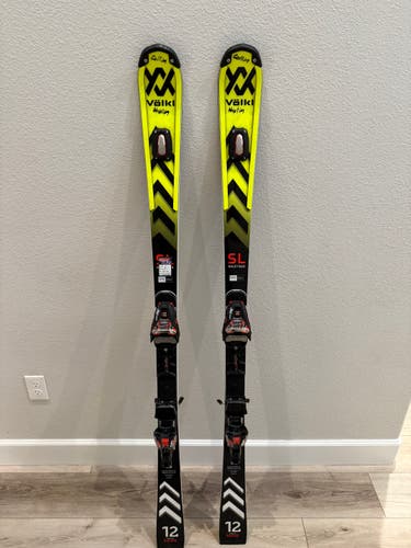 155cm Volkl SL Racetiger Racing Skis Marker Bindings Max Din 16