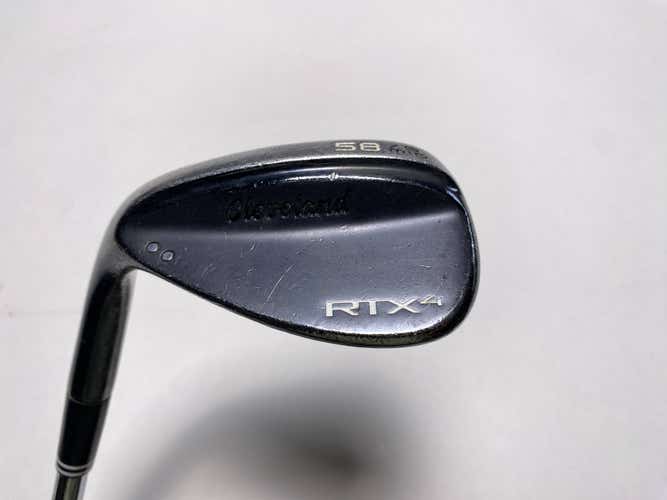 Cleveland RTX 4 Black Satin Wedge 58* 9 Bounce MID S400 Stiff Steel Mens LH