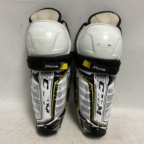 Used CCM TACKS 9060 Junior Shin Guards White/Black/Yellow 11" 11855-S000198121