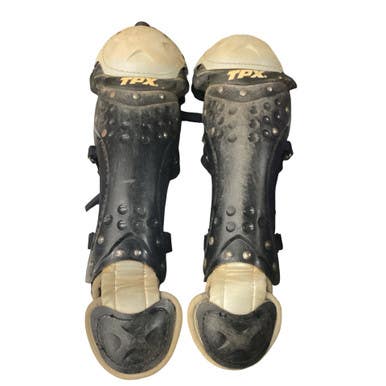 Used TPX SHINGUARDS Catchers Leg Guards Black Junior 11760-S000086799