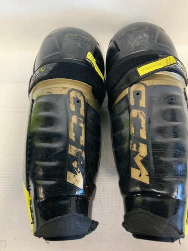 Used CCM TACKS ASV PRO Senior Shin Guards Black 14" 11823-S000036944