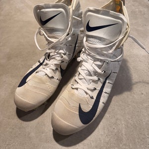 Nike Vapor Untouchable 3 Elite Flyknit Silver White Gold High Top Football Cleats