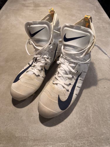 Nike Vapor Untouchable 3 Elite Flyknit Silver White Gold High Top Football Cleats