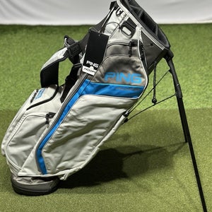PING Hoofer 231 Golf Stand Carry Bag 5-Way Divider Light Grey/Blue/Graphite New!