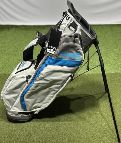 PING Hoofer 231 Golf Stand Carry Bag 5-Way Divider Light Grey/Blue/Graphite New!