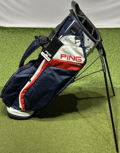 PING Hoofer 231 Golf Stand Carry Bag 5-Way Divider Color: Navy/White/Red New!