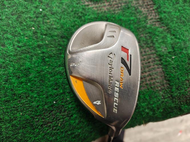 Taylormade R7 Draw 4 Hybrid 4H 22 Degree Stiff Flex REAX 55 Graphite