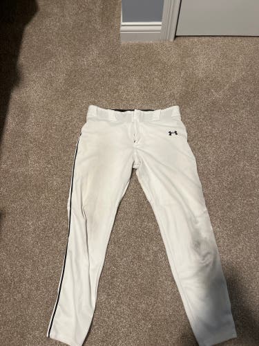 White Men's XL Youth Under Armour Game Pants (Used)