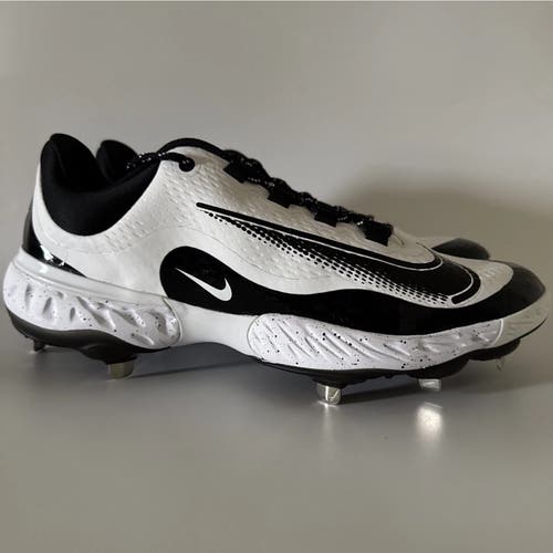 Nike Mens 13.5 Alpha Huarache Elite 4 Low Baseball Cleats White/Black FD2745-110