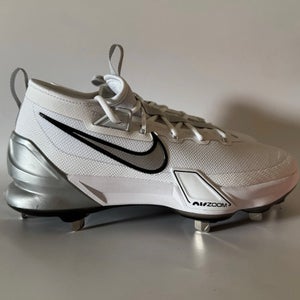 Nike Men’s 11.5 Force Zoom Trout 9 Elite Baseball Cleats White/Silver FB2906-102