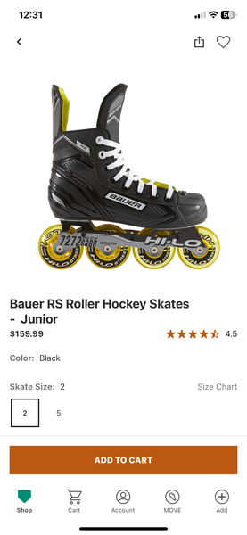 Bauer Inline Skates Size 3 (Used)