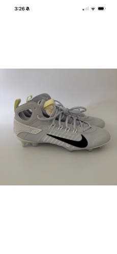 Nike Mens Size 9 Huarache 9 Elite Mid LAX SE Lacrosse Cleats Football Grey FV6149-001 NEW