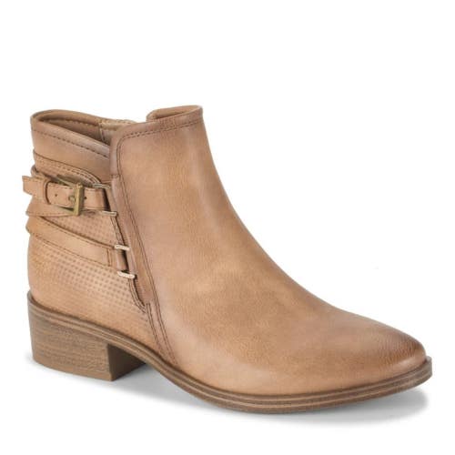 Baretraps Mackenzie BT30016 Womens US 5.5 Caramel Almond Toe Belted Bootie RG075