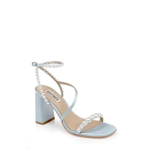 Badgley Mischka Jordyn Sandals Women's 9 Mist Blue Ankle Strap Block Heel RG095
