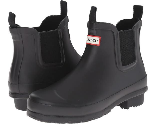 Hunter JFS6000RMA-BLK Boots Kids 13 Black Waterproof Pull On Ankle Chelsea RG004